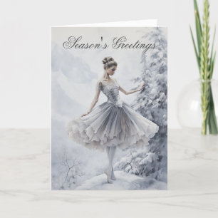 Cartes Pour Fêtes Annuelles Ballet Neige Queen Flocon de neige Ballerina Noël