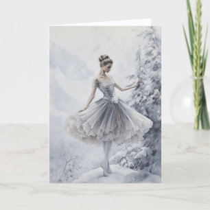 Cartes Pour Fêtes Annuelles Ballet Neige Queen Flocon de neige Ballerina Noël