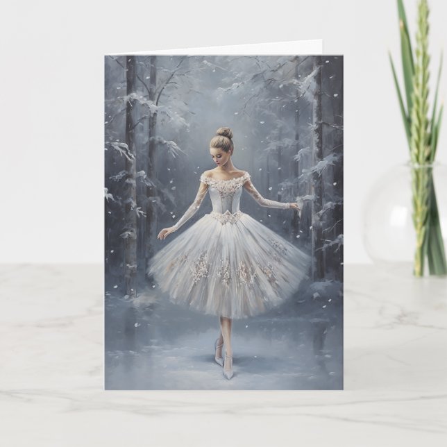 Cartes Pour Fêtes Annuelles Ballet Neige Queen Flocon de neige Ballerina Noël (Devant)