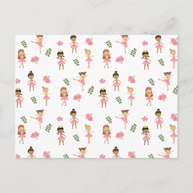 Cartes Pour Fêtes Annuelles Ballet Pink Ballerinas Motif dansant (Devant)