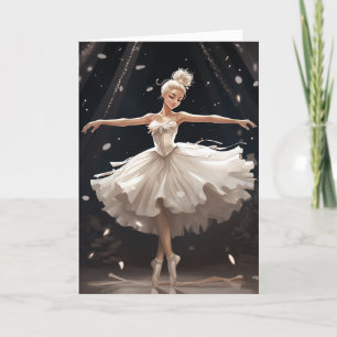 Cartes Pour Fêtes Annuelles Ballet Reine des Neiges Flocon de Neige Ballerine 