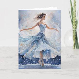 Cartes Pour Fêtes Annuelles Ballet Reine des Neiges Flocon de Neige Ballerine 