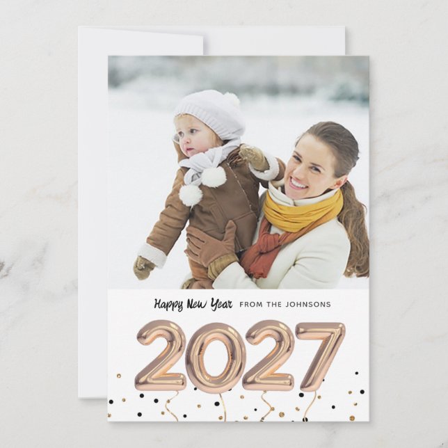 Cartes Pour Fêtes Annuelles Ballon 2018 | Jour de l'An Joyeux des Fêtes | CART (Devant)