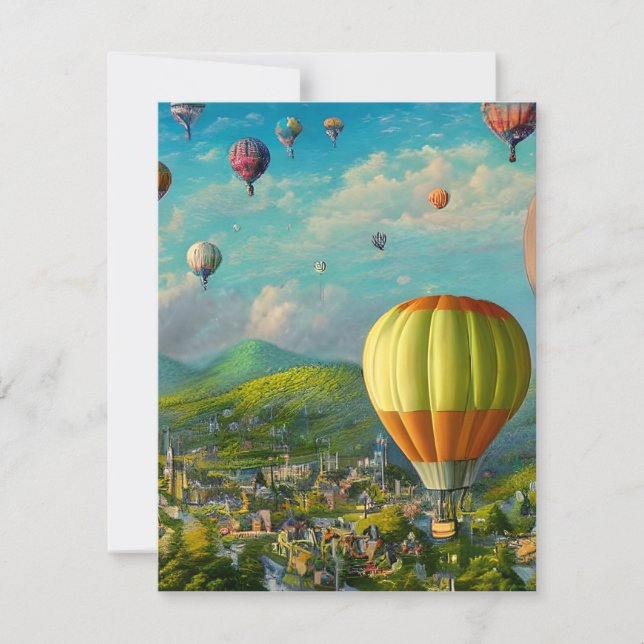 Cartes Pour Fêtes Annuelles Ballon à air chaud (Devant)
