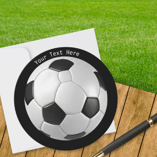 Cartes Pour Fêtes Annuelles Ballon de Football Personnalisé Texte Moderne