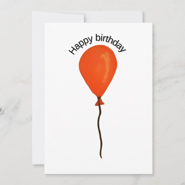 Cartes Pour Fêtes Annuelles Ballon orange joyeux anniversaire (Devant)