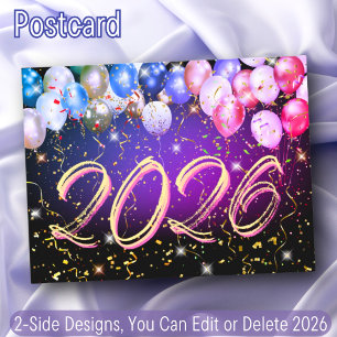 Cartes Pour Fêtes Annuelles Ballons colorés Festive Confetti Bonne année