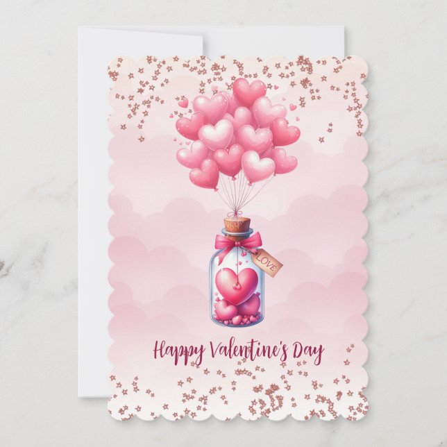 Cartes Pour Fêtes Annuelles Ballons de la Saint-Valentin (Devant)