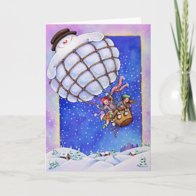 Cartes Pour Fêtes Annuelles Balloon à neige (Devant)