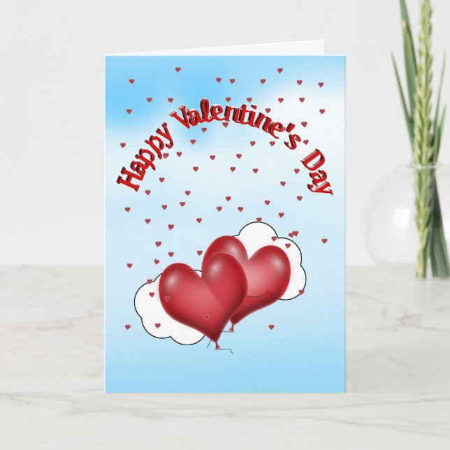 Cartes Pour Fêtes Annuelles Balloon Hearts Valentine Add-Photo (Devant)