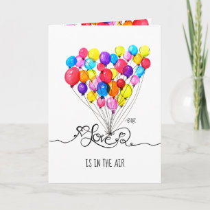 Cartes Pour Fêtes Annuelles BALLOON LOVE est dans l'air   Cœur   Saint valenti