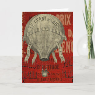 Cartes Pour Fêtes Annuelles Balloons à air chaud Steampunk Vintage Personnalis