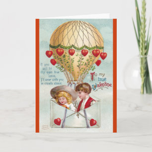 Cartes Pour Fêtes Annuelles Ballotte à air chaud Vintage Valentine