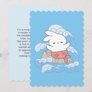 Cartes Pour Fêtes Annuelles Balnéaire Whimsy Mer-Bunny Adventure
