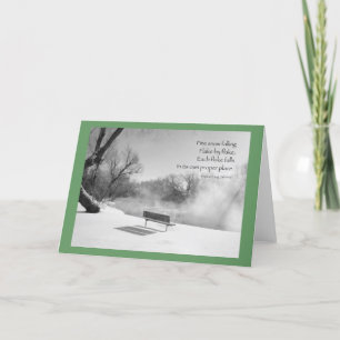 Cartes Pour Fêtes Annuelles Banc de neige dans le silence