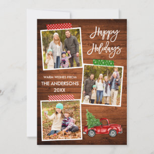 Cartes Pour Fêtes Annuelles Bande de bande de l'artisanat Bois Vintage Camion