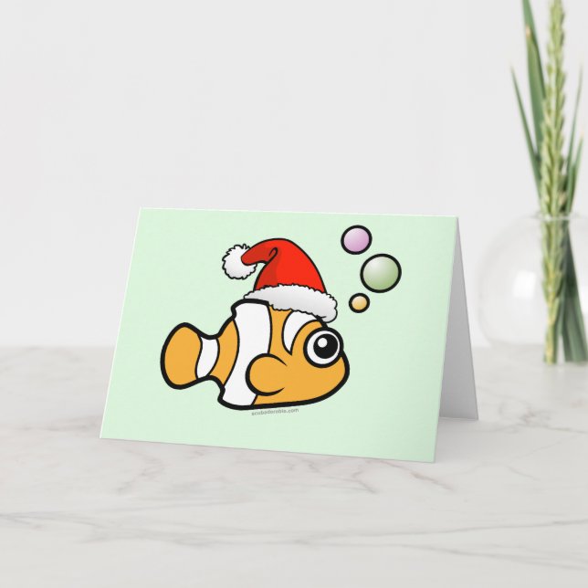 Cartes Pour Fêtes Annuelles Bande dessinée Clownfish Père Noël (Devant)