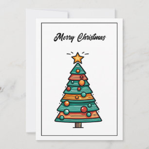 Cartes Pour Fêtes Annuelles Bande dessinée Cool minimaliste moderne Arbre de N