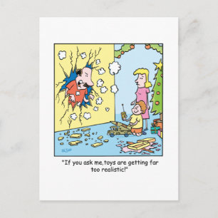 Cartes Pour Fêtes Annuelles Bande dessinée de Noël au sujet des jouets !