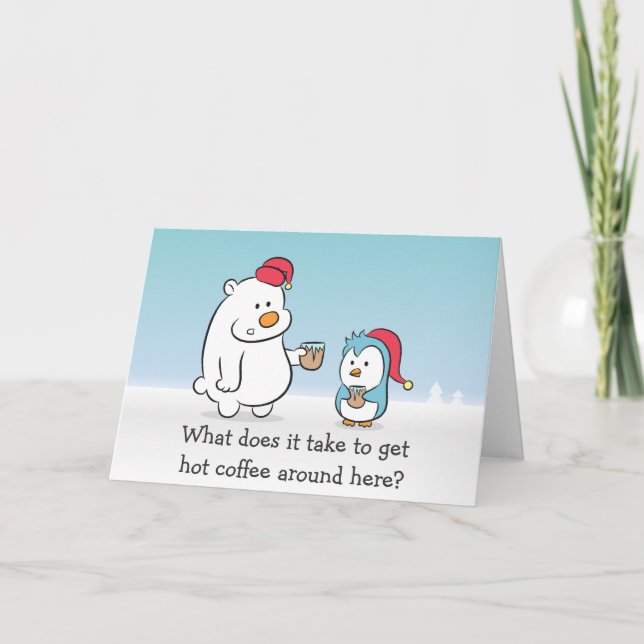 Cartes Pour Fêtes Annuelles Bande dessinée de X'mas - l'ours blanc porte (Devant)