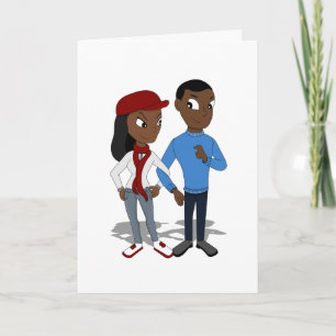 Cartes Pour Fêtes Annuelles Bande dessinée faite sur commande de couples