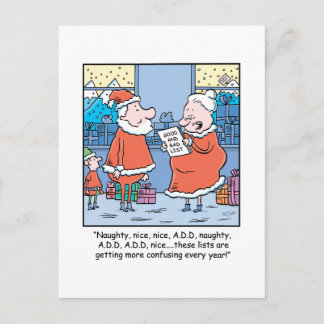 Cartes Pour Fêtes Annuelles Bande dessinée la bonne et mauvaise liste de Père