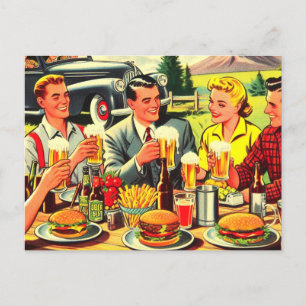 Cartes Pour Fêtes Annuelles Bande dessinée Picnic Retro