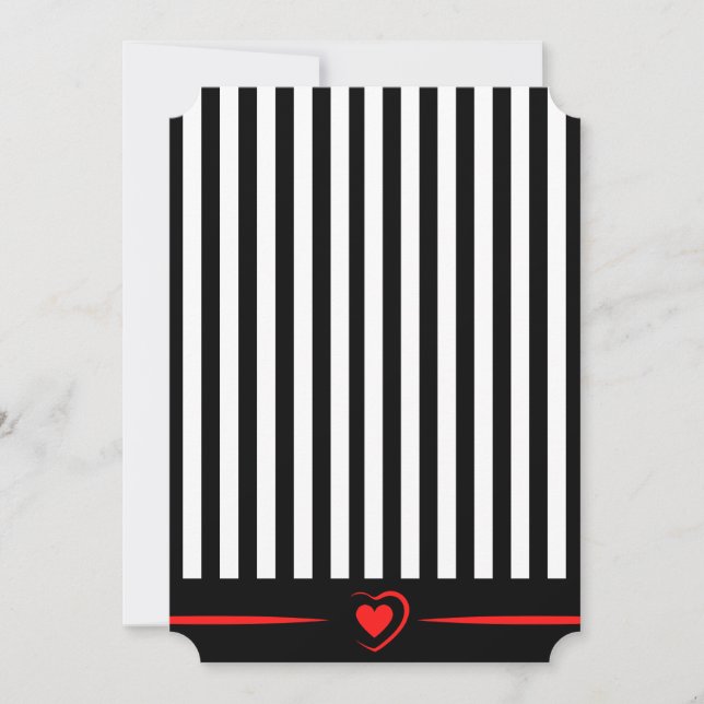 Cartes Pour Fêtes Annuelles Bandes de la Saint-Valentin avec cœur rouge (vierg (Devant)