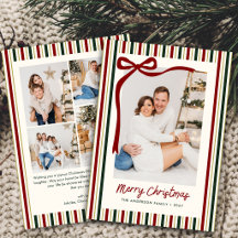 Bandes Élégantes & Nœud Rouge Joyeux Noël 5 Photo