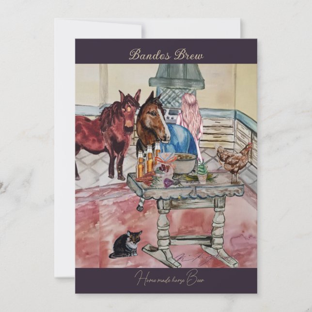 Cartes Pour Fêtes Annuelles Bandos Beer fait maison cheval brasserie (Devant)