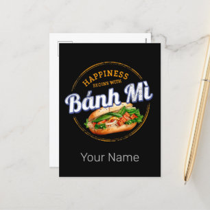 Cartes Pour Fêtes Annuelles Banh Mi Street Food Baguette Vintage Vietnam Retro