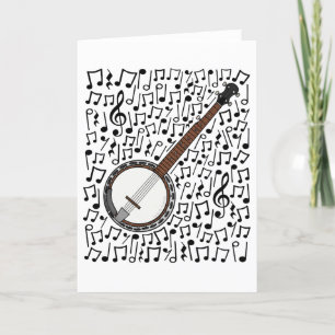 Cartes Pour Fêtes Annuelles Banjo Notes musicales Banjoist Folk Musician