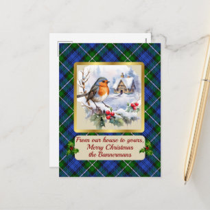 Cartes Pour Fêtes Annuelles Bannerman Crest & Tartan avec Robin Personnalisé