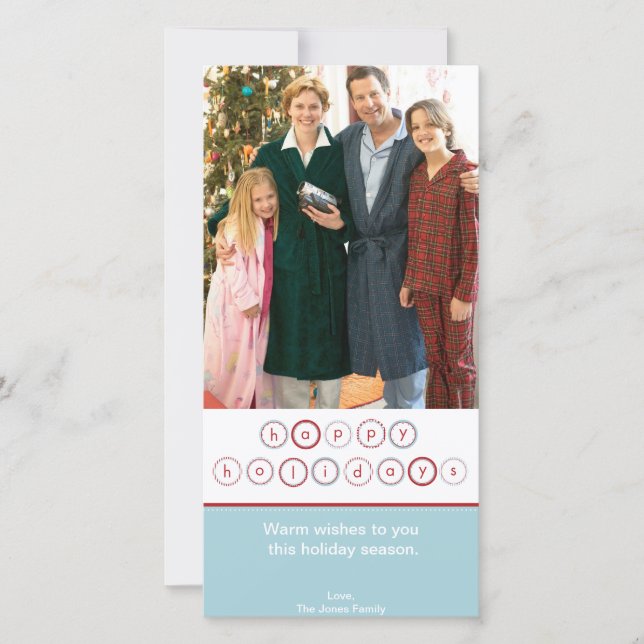 Cartes Pour Fêtes Annuelles Bannière cercle de vacances - Bleu (Devant)