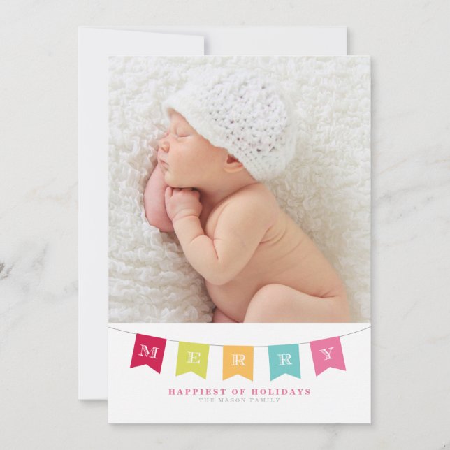 Cartes Pour Fêtes Annuelles Bannière colorée (Devant)
