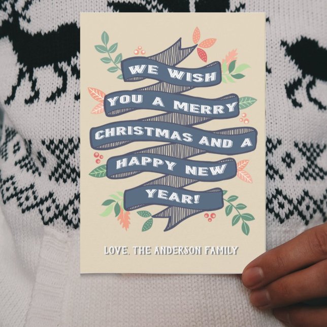 Cartes Pour Fêtes Annuelles Bannière de Noël florale (Créateur téléchargé)