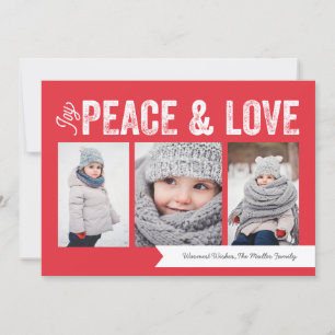 Cartes Pour Fêtes Annuelles Bannière Joie Paix Amour 3-Photo Vacances