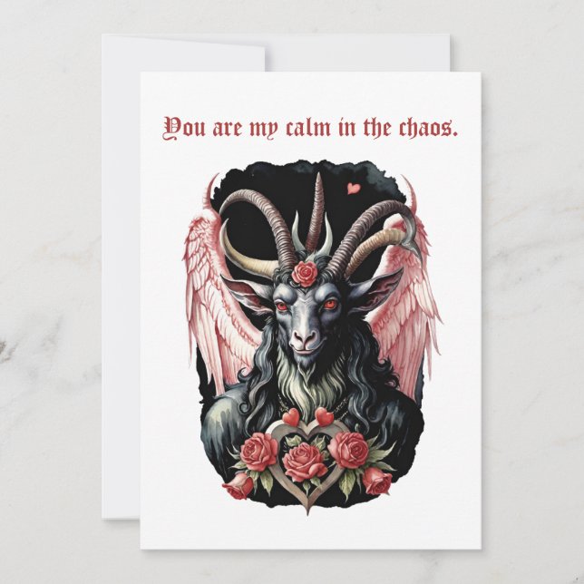 Cartes Pour Fêtes Annuelles Baphomet Gothic Valentine's Day Guitar Chaos (Devant)