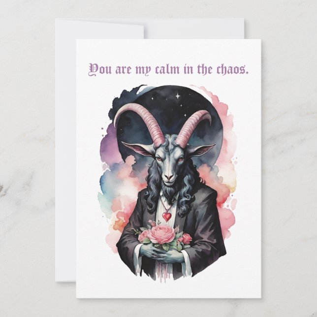 Cartes Pour Fêtes Annuelles Baphomet Gothic Valentine's Day Guitar Chaos (Devant)
