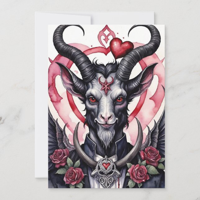 Cartes Pour Fêtes Annuelles Baphomet Gothic Valentine's Day Love (Devant)