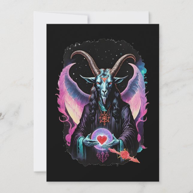 Cartes Pour Fêtes Annuelles Baphomet Gothic Valentine's Day Love (Devant)