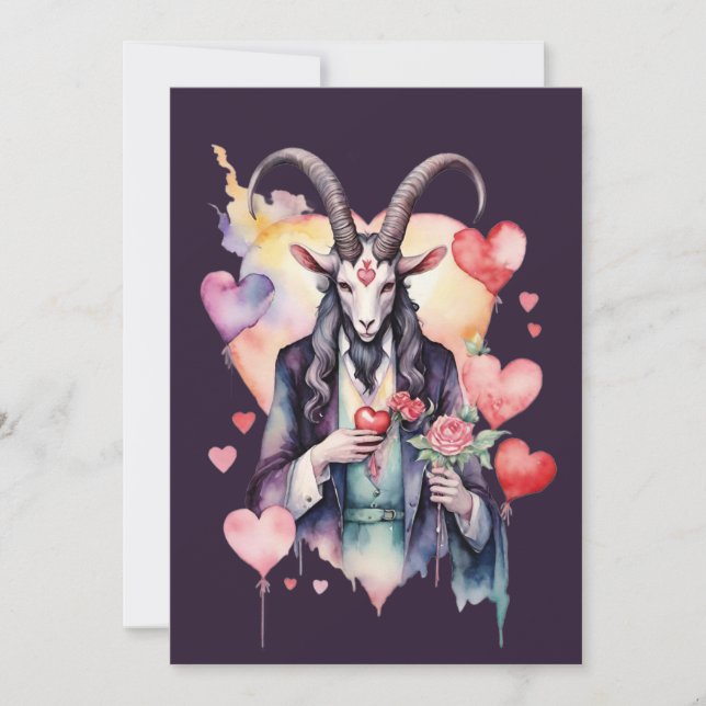 Cartes Pour Fêtes Annuelles Baphomet Gothic Valentine's Day Love (Devant)