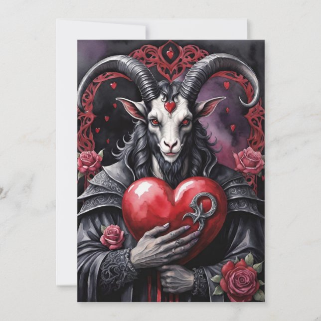 Cartes Pour Fêtes Annuelles Baphomet Gothic Valentine's Day Love (Devant)