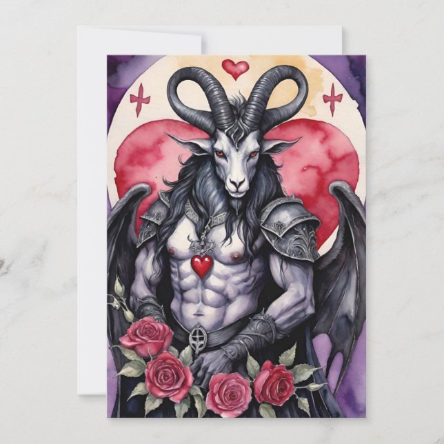 Cartes Pour Fêtes Annuelles Baphomet Gothic Valentine's Day Love (Devant)