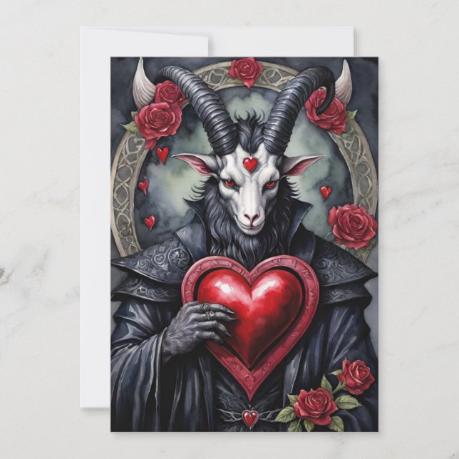 Cartes Pour Fêtes Annuelles Baphomet Gothic Valentine's Day Love (Devant)