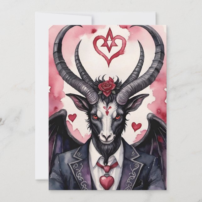 Cartes Pour Fêtes Annuelles Baphomet Gothic Valentine's Day Love (Devant)