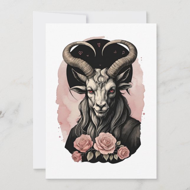 Cartes Pour Fêtes Annuelles Baphomet Gothic Valentine's Day Love (Devant)