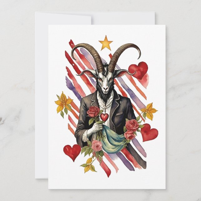 Cartes Pour Fêtes Annuelles Baphomet Gothic Valentine's Day Love (Devant)