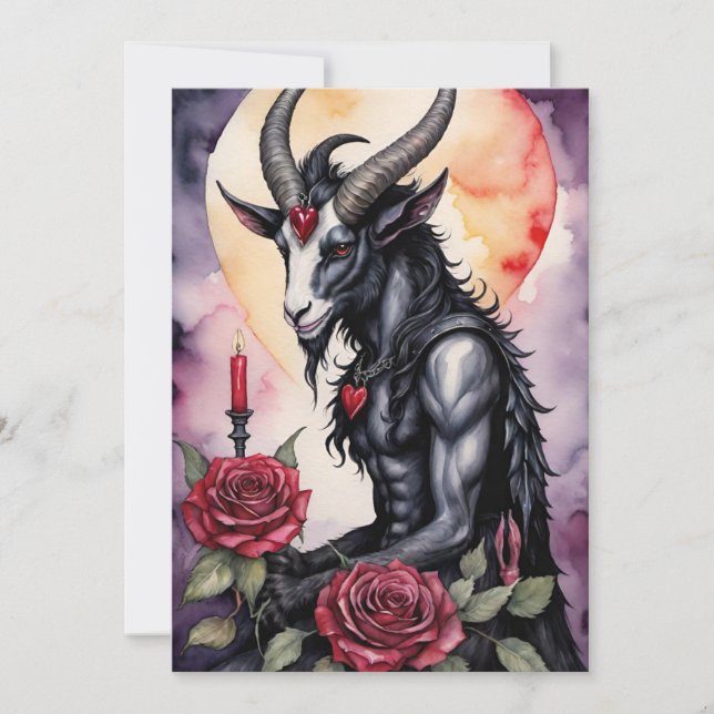 Cartes Pour Fêtes Annuelles Baphomet Gothic Valentine's Day Love (Devant)