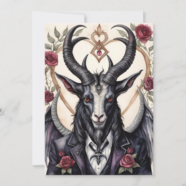 Cartes Pour Fêtes Annuelles Baphomet Gothic Valentine's Day Love (Devant)